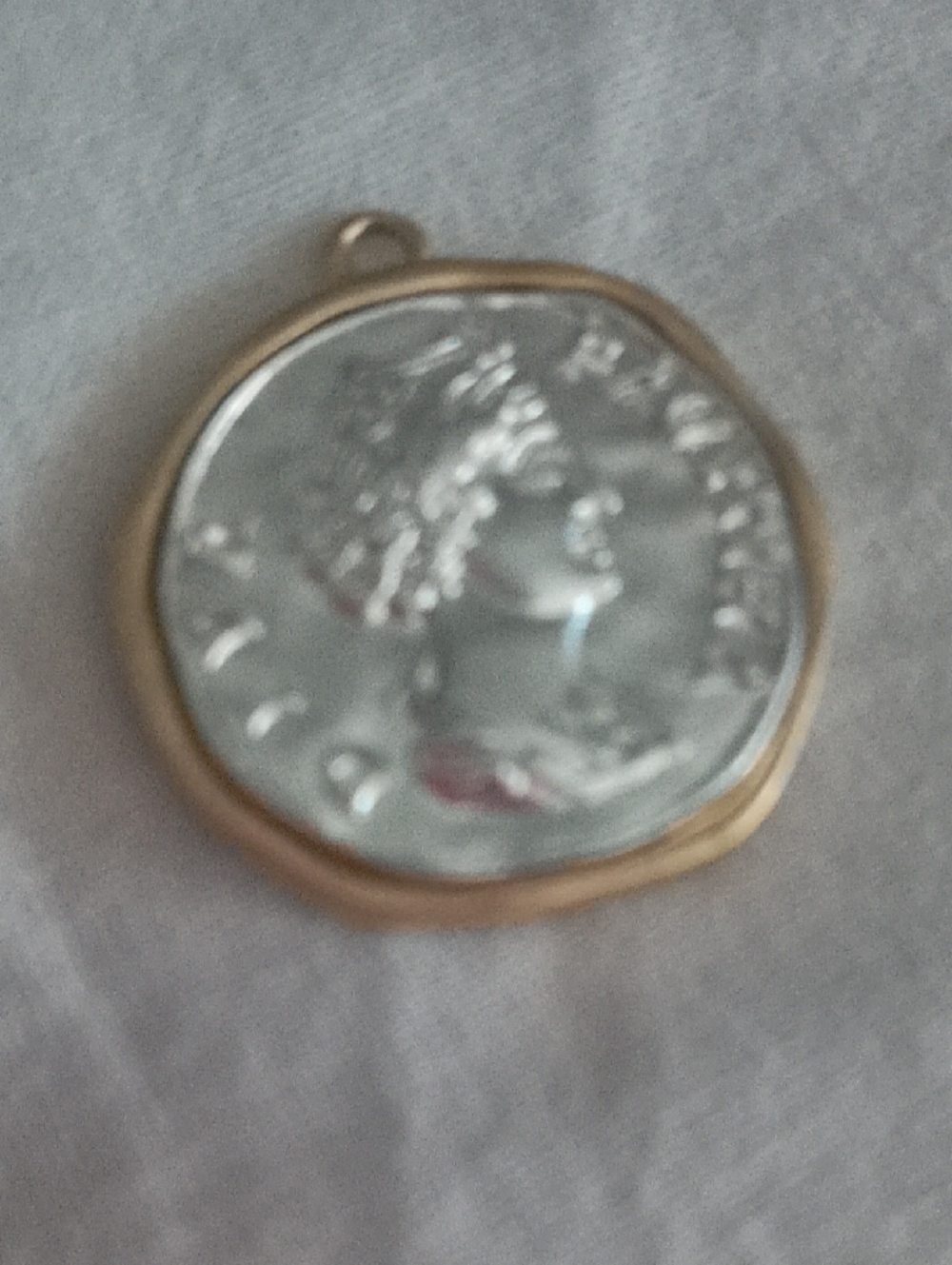 Gold-Trim Silver Coin Pendant Necklace - Women's Jewelry